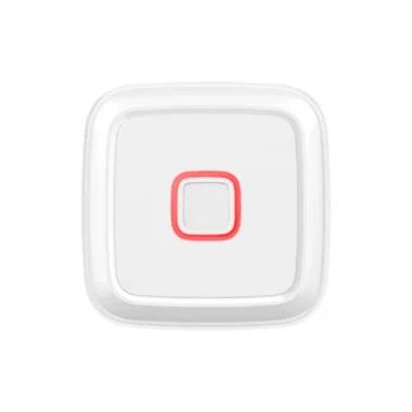 LW013 Smart Button white wireless device with red rounded square button in center
