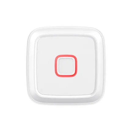 LW013 Smart Button white wireless device with red rounded square button in center
